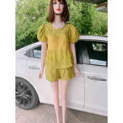 Set Đồ Bộ nữ Áo BABYDOLL + QUẦN ĐÙI  Chất Tơ Nhăn Mềm Mát Hàng chính chủ NH clothing Hàng coa sẵn giao ngay S Giá 290k
