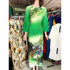 Áo Dài lụa Nhật truyền thống in họa tiết 3D Hang có sẵn giao ngay Giá 290k/ áo dài, quần 100k/ quần Cả set 390k