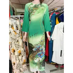 Áo Dài lụa Nhật truyền thống in họa tiết 3D Hang có sẵn giao ngay Giá 290k/ áo dài, quần 100k/ quần Cả set 390k