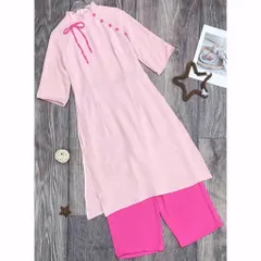 Áo Dài Cách Tân Bigsize Nữ Tay Lỡ, Phối Nút Dây Nơ, Chất Đũi Nhăn Cao Cấp – Mặc Tết, Lễ Hội Hàng có sẵn giao ngay