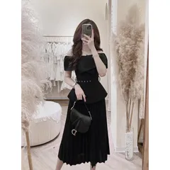 Set áo và chân váy cao cấp Giá 330k/ cả set Hàng có sẵn giao ngay Áo + chân váy dài dập li + thăt lưng eo siêu xịn