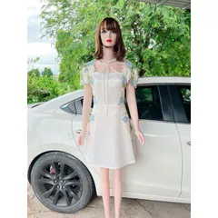 Đầm  ren thêu hoa tafta cao cấp sang diện bốn mùa vừa kín mà sang trong Giá 490k