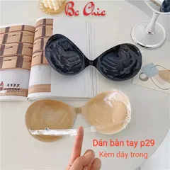 ÁO BRA DÁN NÂNG NGỰC SILICON CÀI TRƯỚC KHÔNG GỌNG HÌNH BÀN TAY Hàng có sẵn giao ngay Màu nude Giá 120k Size A