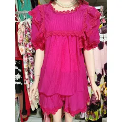 Set áo ren + quần có túi eo bo chun dễ mặc Giá 290k, hàng chính chủ NH clothing Hàng có sẵn giao ngay S Size SM
