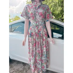 {Hình thật chụp sàn] Đầm maxi hoa họa tiết sang trọng dây thắt eo siêu xinh Hàng có sẵn giao ngay  Giá 299k