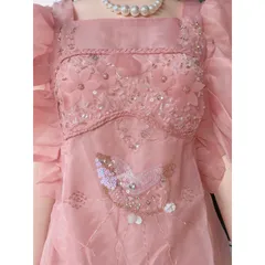 ĐẦM XUÔNG VOAN TAY CÁNH TIÊN ĐÍNH CƯỜM Giá 390k ( shop khác đang bán gần 6xx) Hàng coa sẵn giao ngay  Có màu hồng + xanh