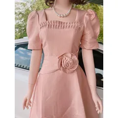 Đầm Thiết Kế MAY Chất Liệu Tapta cao cấp  Màu Hồng phấn có sẵn - Đầm Dự Tiệc Sang Trọng Chuẩn Giá 330k Hàng có sẵn giao