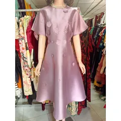Đầm tatta đính hoa nổi Hàng có sẵn giao ngay Đủ size tới 3XL, dưới 75kg mặc đẹp Sẵn màu tím và màu hồng
