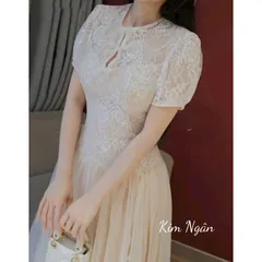 Đầm ren thiết kế dáng xoè dành cho nữ đi tiệc, đi làm Hàng có sẵn giao ngay Đủ size tới XL dưới 70kg mặc đẹp Giá 420k