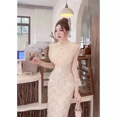 Đầm ren siêu đẹp Hàng có sẵn giao ngay Giá 390k, người ta đang bán gần 6xx Có đủ size tới 80kg Màu kem Đúp lót 2 lớp