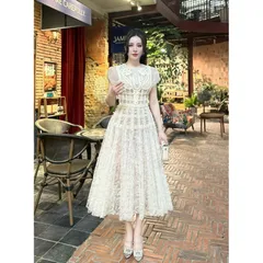 Đầm thiết kế ren ngực vặn thừng  sang chảnh phù hợp đi làm đi chơi Giá 450k Hàng có sẵn giao ngay Đủ size tới 3XL