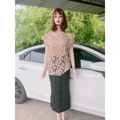 sét áo ren + váy ren + áo lót bên trong  có kèm thêm ảnh chụp thật chất liệu ren / tone  màu nude trẻ trung nữ tính