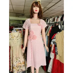 Đầm ren đúp lót 2 lớp kết hoa siêu đẹp Hàng có sẵn giao ngay Màu hồng baby Giá 299k Size SMLXL