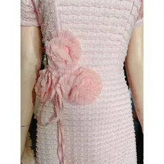 Đầm ren đúp lót 2 lớp kết hoa siêu đẹp Hàng có sẵn giao ngay Màu hồng baby Giá 299k Size SMLXL