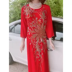 Áo daì 4 tà đính kết siêu đẹp Giá 490k ( quần 100k/ cái) Size 5XL Hàng có sẵn giao ngay