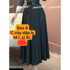 Chân vay dập ly dáng dài màu đen