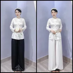 ÁO LẺ BÀ BA ( KHÔNG QUẦN ) - VẢI GẤM TAY DÀI NÚT NGỌC  Hàng có sẵn giao ngay Đủ size Giá 190k ( áo) Quần 100k/ cái