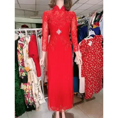 Áo dài cưới cô dâu ren