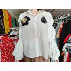 Áo sơ mi đính kết nổi siêu đẹp Hàng có sẵn giao ngay Size SML Hàng siêu cấp chính chủ, tay cách điệu siêu đẹp Giá 380k
