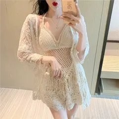 Set ren đi biển màu kem siêu đẹp Áo choàng giá 200k Áo bra giá 150k Quần ren giá 200k Set cả 3 chi tiết giá 399k