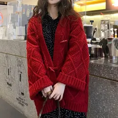 Hàng Sẵn_Áo khoác len dệt kim cổ V phong cách nút cách điệu siêu đẹp Hàng cao cấp Quảng Châu  Có sẵn giao ngay
