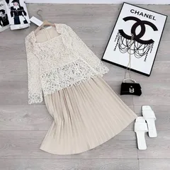 Set áo ren + chân váy siêu đẹp