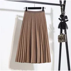 Chân váy dài xếp ly Màu nâu tây Hàng có sẵn giao ngay Giá 220k