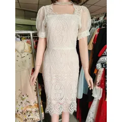 Đầm  ren cổ vuông thiết kế  chất liệu Ren cao cấp lót lụa mềm đẹp  Gia 290k Hàng có sẵn giao ngay S