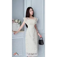 Đầm ren siêu đẹp Size SM Hàng có sẵn giao ngay Đúp lót 2 lớp Màu kem và màu ren Giá 320k