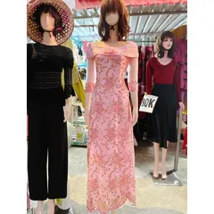 Đầm  Dạ hội áo dài ren Hàng có sẵn giao ngay M Đủ size Bên trong đã có dạng váy  Giá 550k Có size tới 75kg