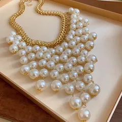 Vòng cổ tua rua ngọc traii sang trọng chữ  tua rua Hàng có sẵn giao ngay Giá 250k