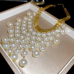 Vòng cổ tua rua ngọc traii sang trọng chữ  tua rua Hàng có sẵn giao ngay Giá 250k
