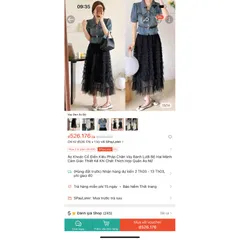 Áo Jean Kiểu Pháp + Chân Váy Ren Lưới  Hàng có sẵn giao ngay Dưới 70kg mặc đẹp Giá 390k/ cả set