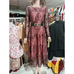 Đầm hoạ tiết dáng dài cao cấp Size SM Hàng có sẵn giao ngay Giá 390k (kèm đai như hình) Đúp lót 2 lớp