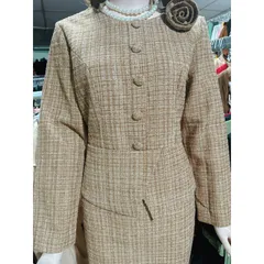 Đầm Dạ Tweed  tiểu thư cardigan Dạ dày dặn Màu Ánh Vàng  Hàng có sẵn giao ngay Đủ size SML Giá 350k
