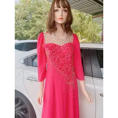 Đầm dạ hội áo dài đã có quần bên trong   đính kết thủ công Hàng đính kết tỉ mỉ sang trọng Giá 499k Hang có sẵn giao ngay