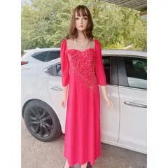 Đầm dạ hội áo dài đã có quần bên trong   đính kết thủ công Hàng đính kết tỉ mỉ sang trọng Giá 499k Hang có sẵn giao ngay