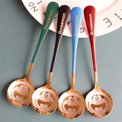 Muỗng Tròn Bằng Thép Không Gỉ Hình Mèo Hoạt Hình Dễ Thương Giá 20k/ cái Hàng có sẵn giao ngay  Màu 3 Hồng  + đen