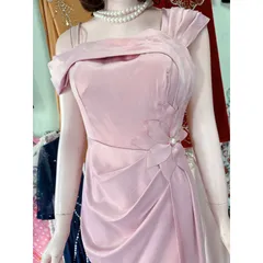 Đầm dạ hội dài siêu đẹp Giá 390k Hàng có sẵn giao ngay L Chất liệu lụa Ngọc cao cấp Màu hồng pastel đẹp  Đủ size