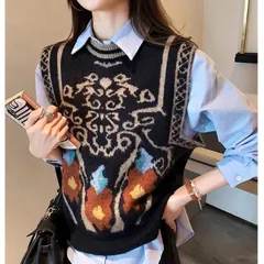Áo ghi lê len nữ, hoạ tiết, kiểu dáng trẻ trung thời trang, dễ phối đồ, siêu VIP Áo len gile chất len dầy dặn thời trang