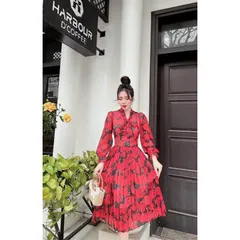 Đầm hoa hồng siêu đep Giá 390k Hàng có sẵn giao ngay M Chất liệu tơ 2 lớp siêu đẹp