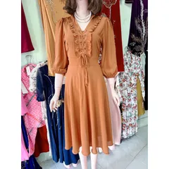 Đầm đúp lót 2 lớp Hàng cao cấp  Chất liệu chifffon cao cấp xịn Hàng có sẵn giao ngay  Giá 290k Dưới 70kg mặc đẹp Màu cam