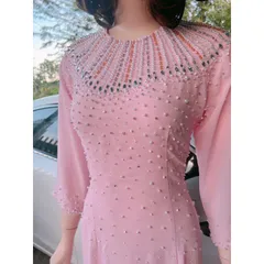 Áo dài đính kết Hàng đính kết siêu đẹp, bling bling, siêu sang Áo dài chifffon 4 tà đính kết Giá 490k/ áo dài