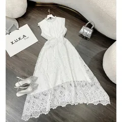 Đầm  ren siêu đẹp Màu trắng, đúp lót 2 lớp Thanh lịch, tinh tế,” . Kiểu dáng quyến rũ và chất liệu ren hoa lót mềm