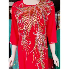 Áo dài đính kết  Size 4XL Hàng có sẵn giao ngay