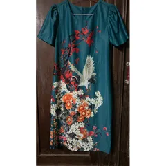 Đầm In Hoa 3D Cao Cấp Chất liệu thun poly cao cấp co giản 4 chiều Giá 290k Hàng xịn đẹp cao cấp