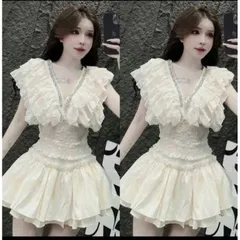 Set Áo Tay Hến Cổ V Đính Đá Kèm Chân Váy Nhún Eo sét áo cổ V viền cổ khâu đá bo eo kèm chân váy 2 tầng xinh lung linh
