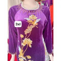 Áo dài thêu đính kết thủ công