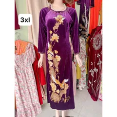Áo dài thêu đính kết thủ công
