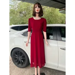 Đầm maxi form dài  (Hình thật shop chụp) Giá 299k Hàng có sẵn giao ngay  Màu đỏ đô